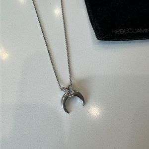 Rebecca Minkoff Jewel Box Silver Diamond Horn Pendant Necklace